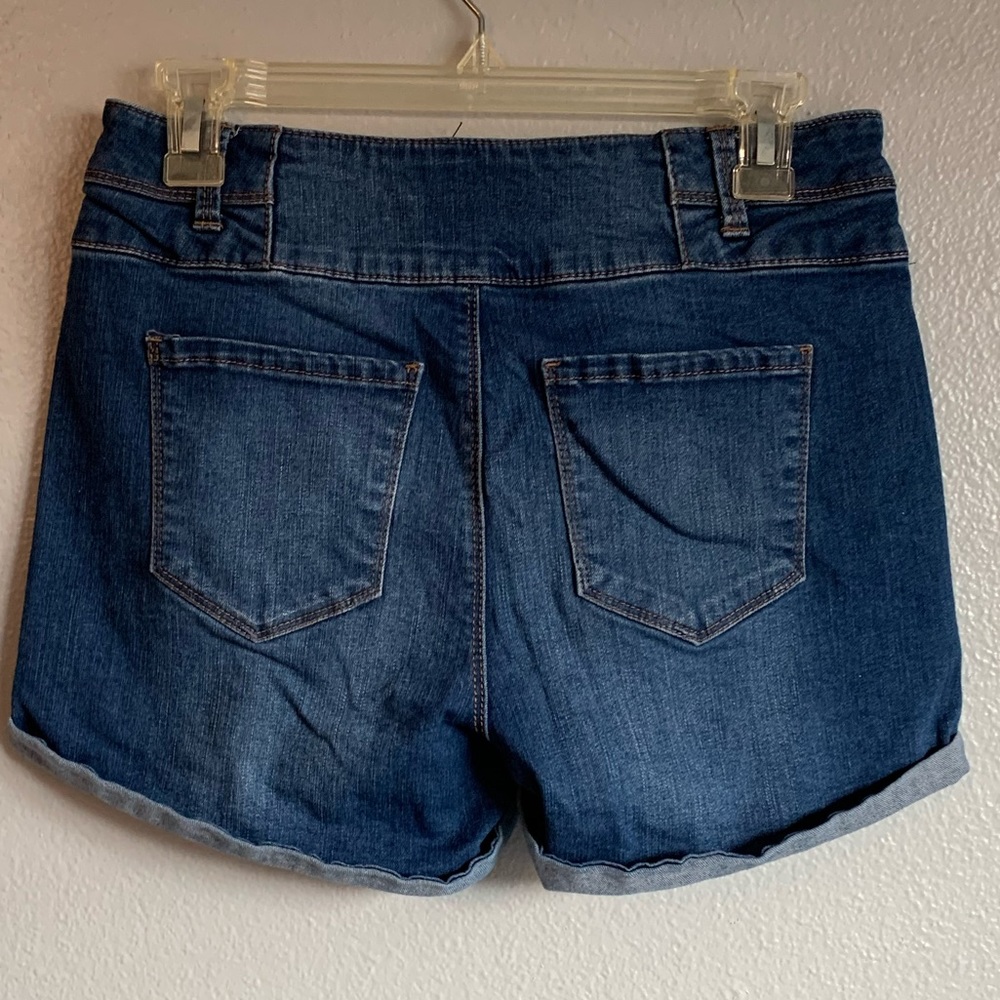 Tinseltown Denim Couture High Waisted Shorts. 9 - Picture 2 of 2